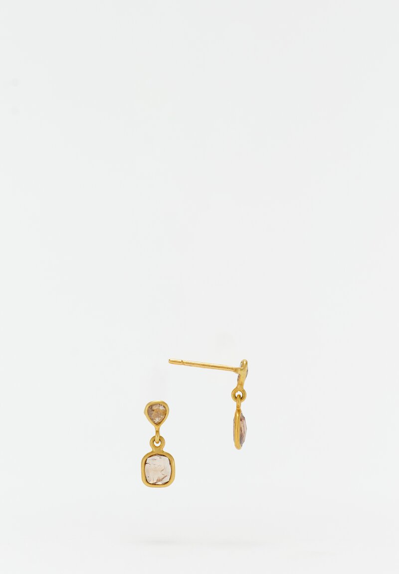 Pippa Small 18k Cupid's Arrow Drop Top Stud Diamond Earrings