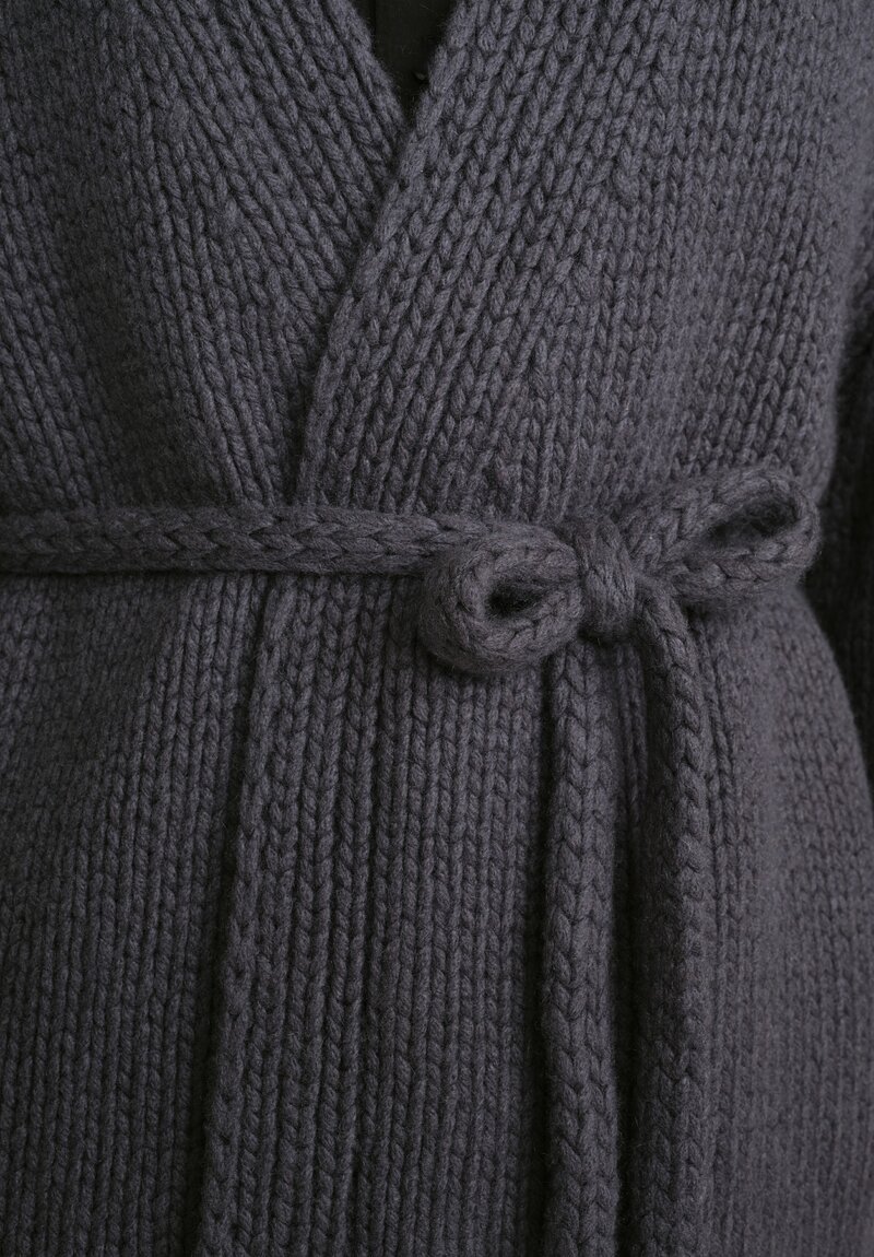 Wommelsdorff Hand Knit Cashmere Uma Cardigan in Vintage Grey	
