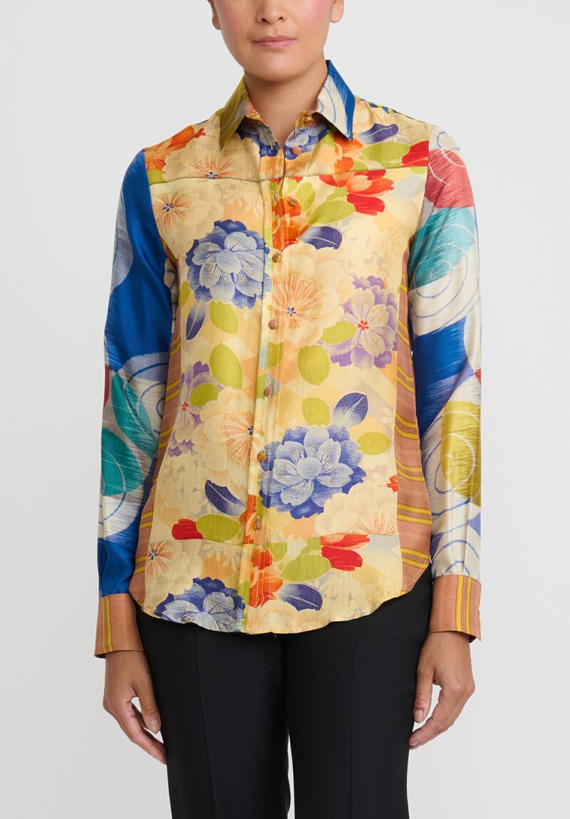 Pierre-Louis Mascia Multi-Print Long-Sleeve Shirt - Yellow