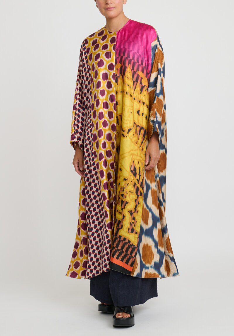 Biyan Silk Ramaia Patchwork Print Coat	