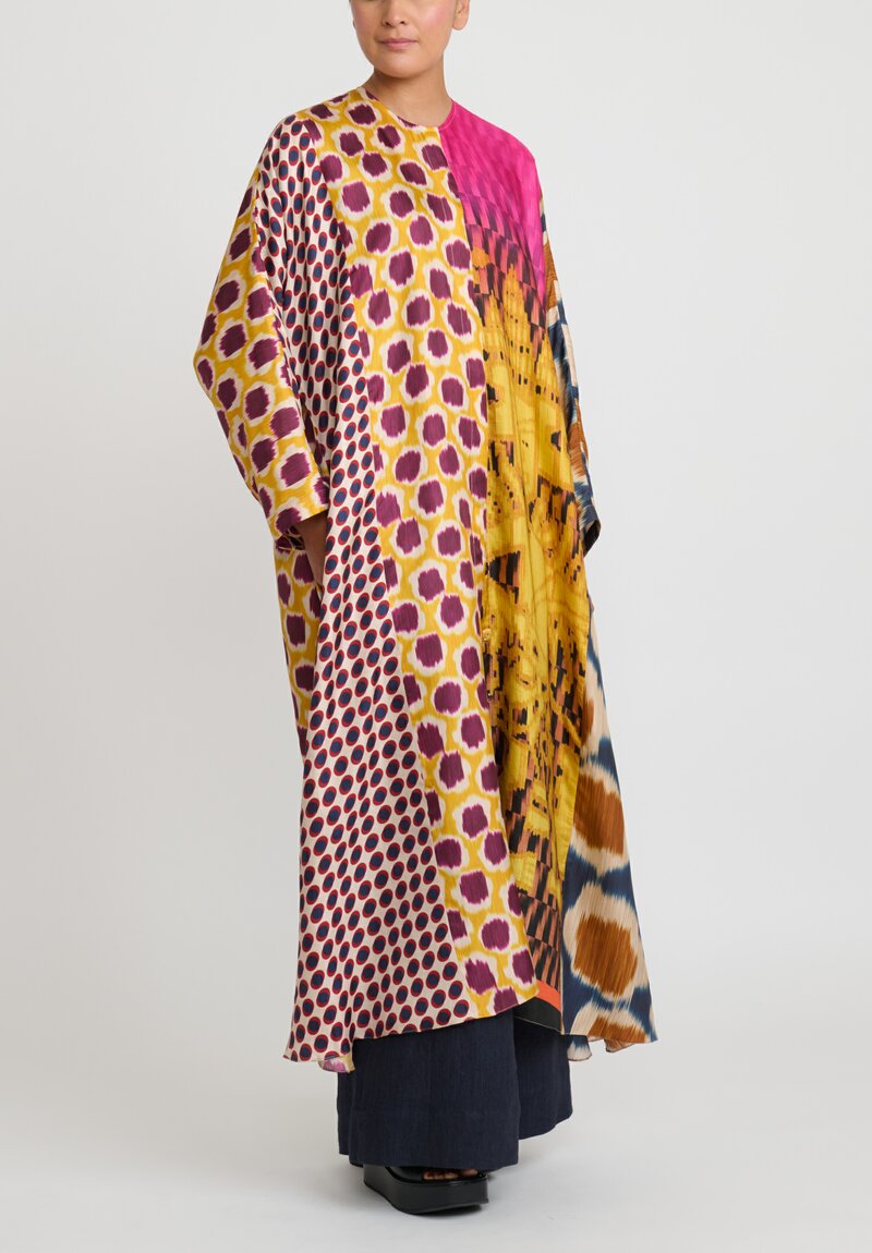 Biyan Silk Ramaia Patchwork Print Coat	