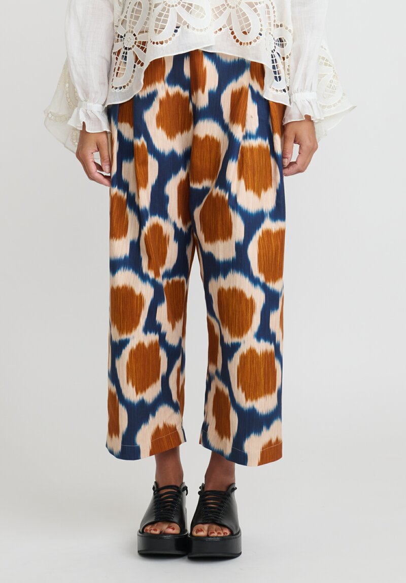 Biyan Cotton Pantai Pant in Navy & Walnut	