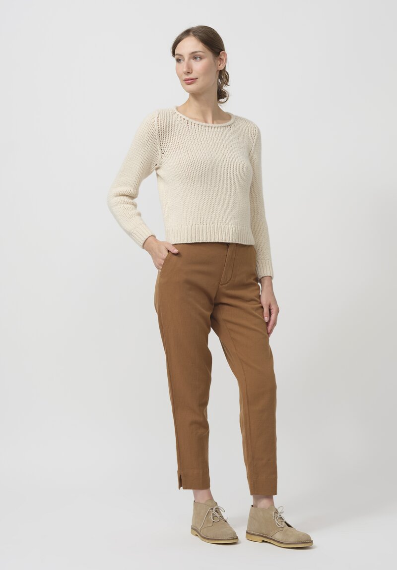 Wommelsdorff Hand Knit Cashmere Lana Sweater in Natural Oatmeal	