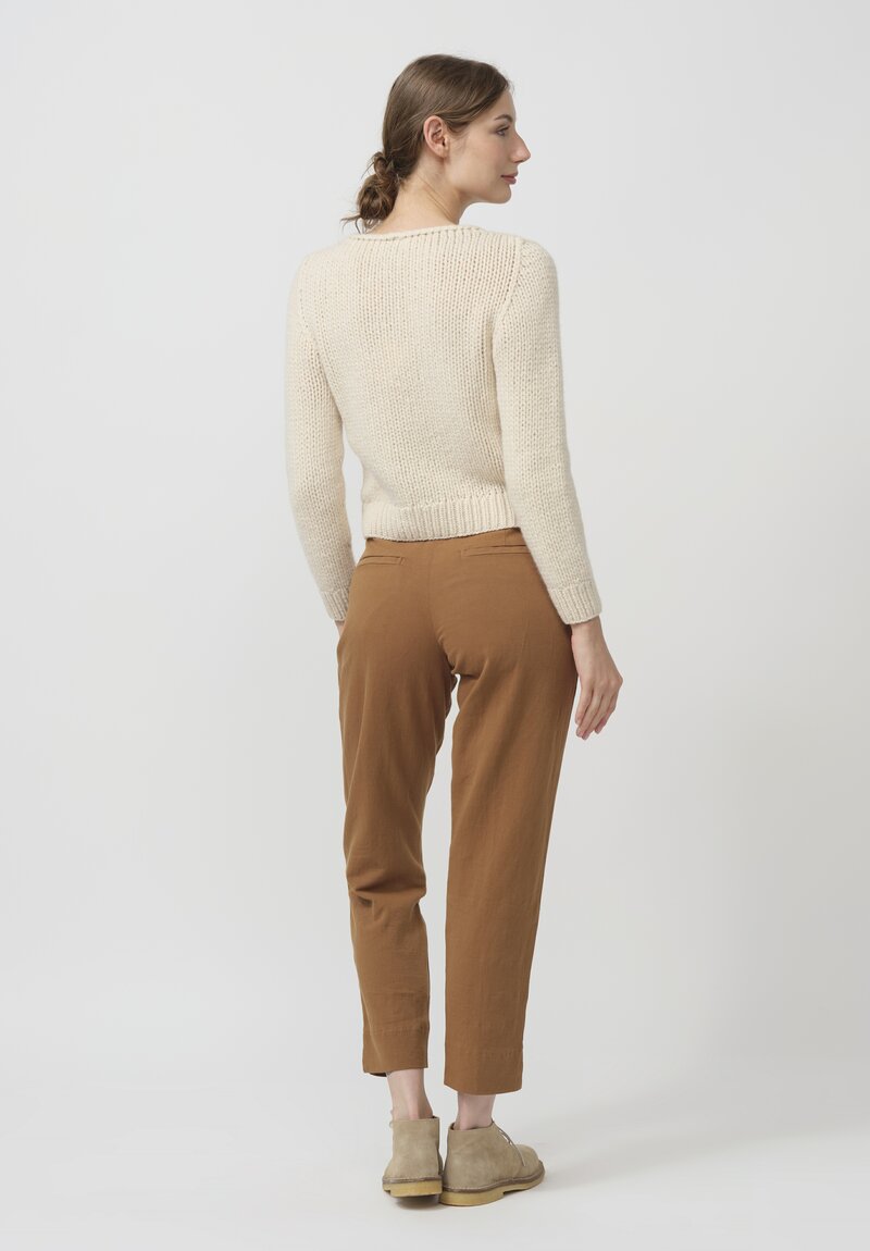 Wommelsdorff Hand Knit Cashmere Lana Sweater in Natural Oatmeal	