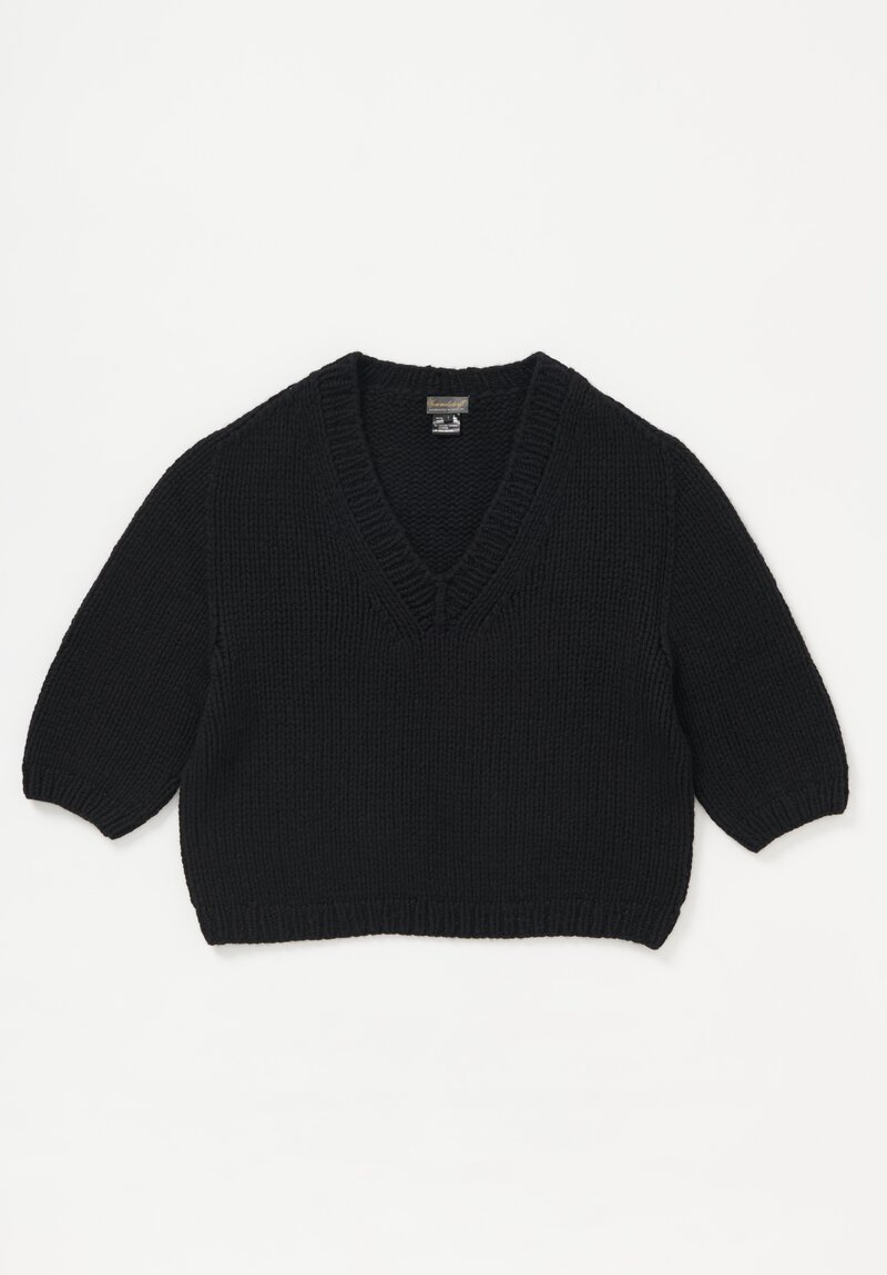Wommelsdorff Hand Knit Cashmere Dara Sweater in Black	