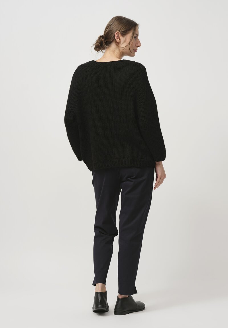 Wommelsdorff Hand Knit Cashmere Dara Sweater in Black	