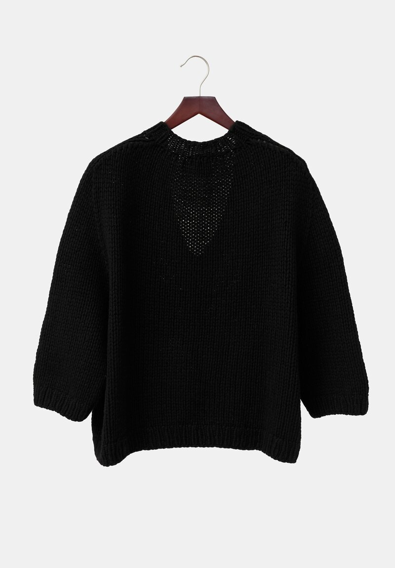 Wommelsdorff Hand-Knit Cashmere Dara Sweater in Black	