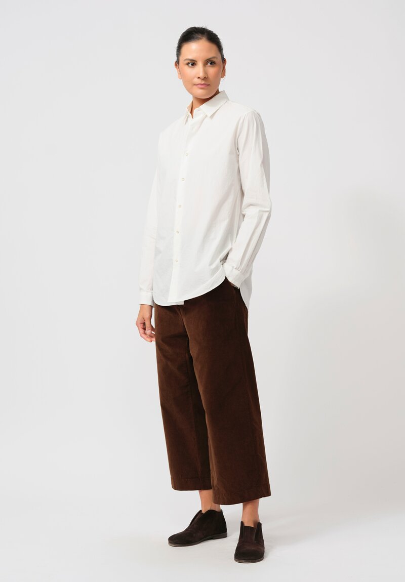 Kaval Sea Island Typewriter Cotton Basic Plain Shirt in Off White	