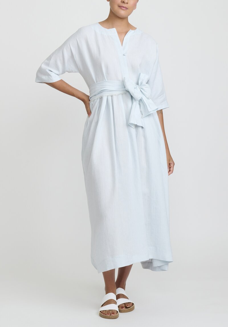 Daniela Gregis Linen Operaio Rossella Abito Dress in Pale Light Blue ...