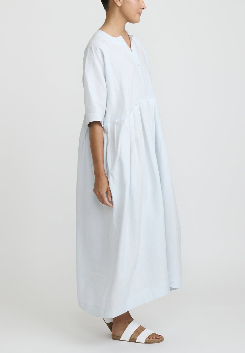 Daniela Gregis Linen Operaio Rossella Abito Dress in Pale Light Blue ...