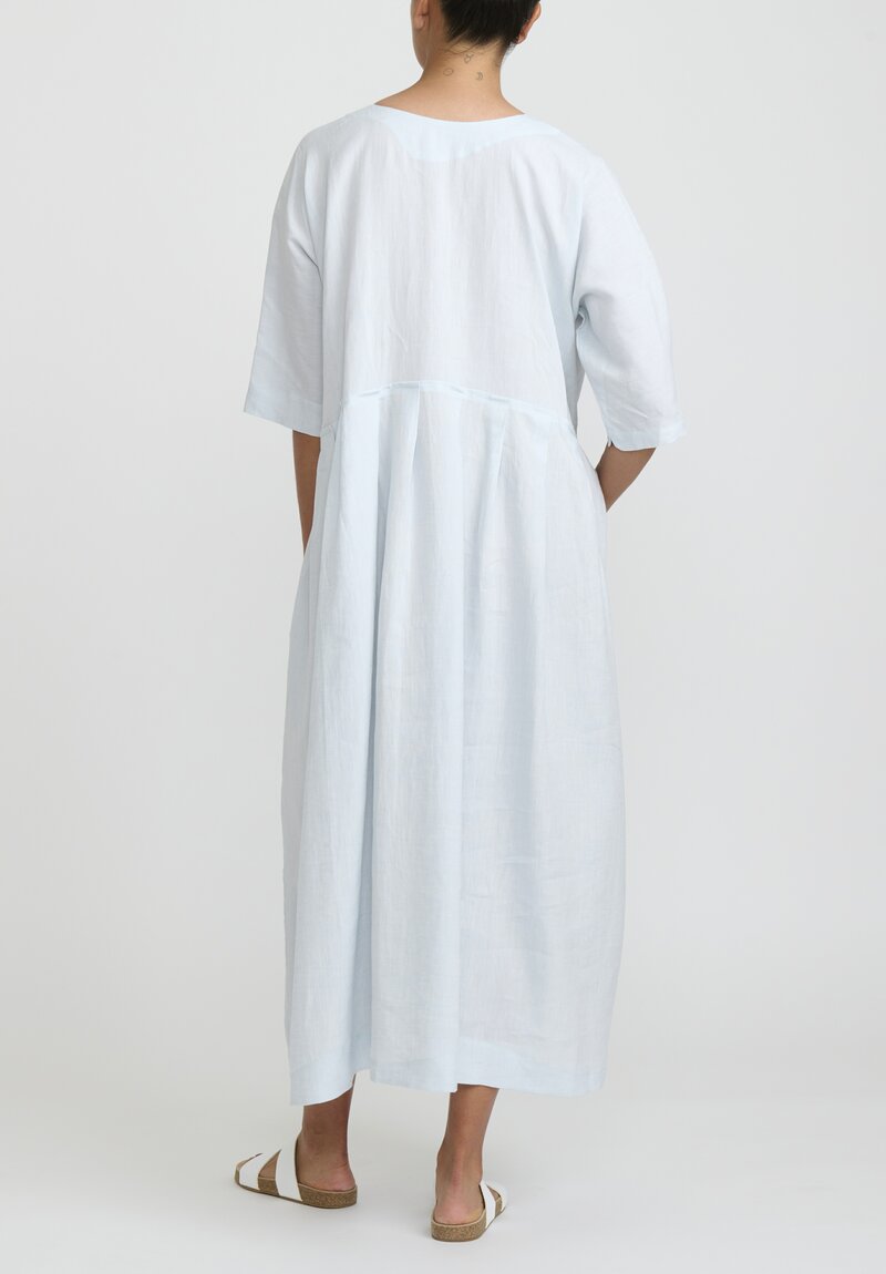 Daniela Gregis Linen Operaio Rossella Abito Dress in Pale Light Blue ...