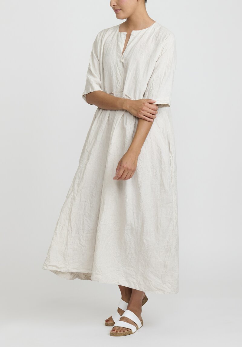 Daniela Gregis Washed Linen Operaio Rossella Abito Dress in Sabbia Sand ...