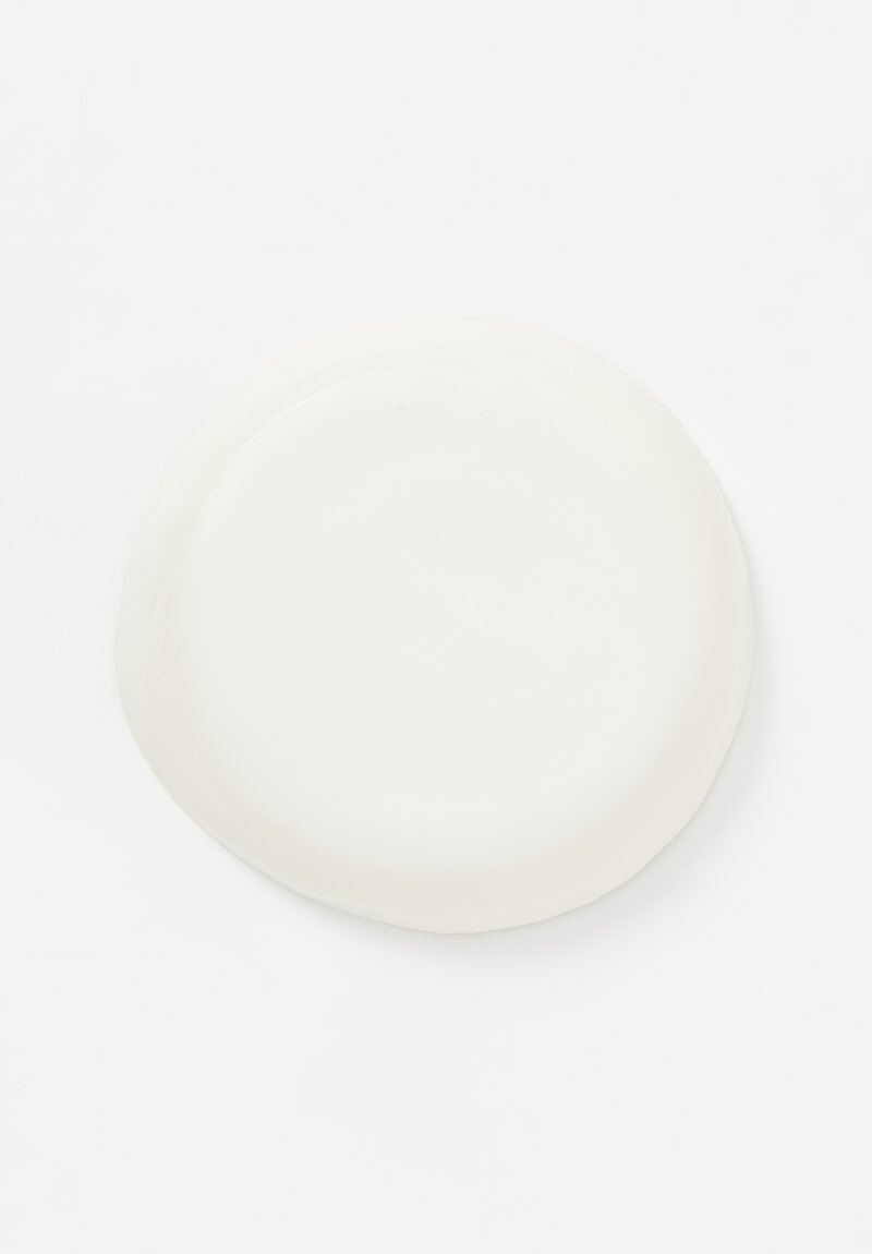 Stamperia Bertozzi Handmade Porcelain Solid Interior Shallow Serving Bowl Giallo Acesso	
