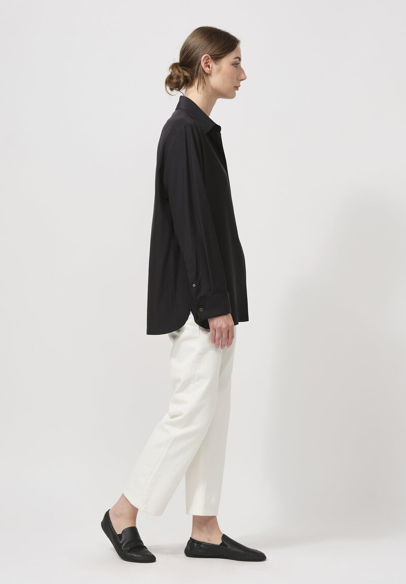 The Row Silk and Wool Sisella Shirt in Black	