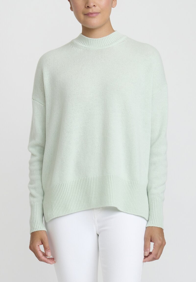 Jil Sander Superfine Cashmere Open Stitch Sweater in Iceberg Green ...