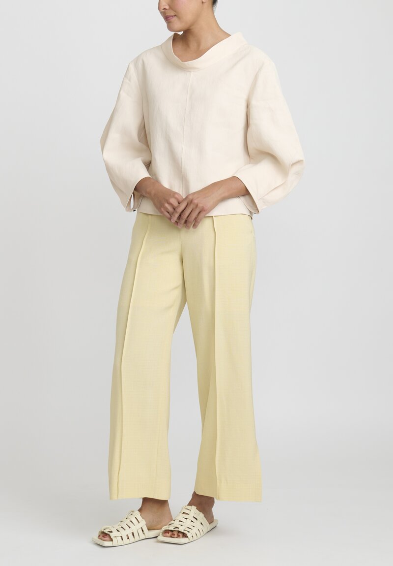 Jil Sander Pigment-Coated Linen Top in Light Pastel Pink