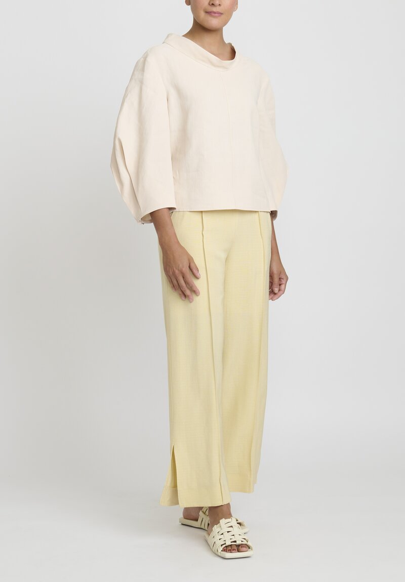 Jil Sander Pigment-Coated Linen Top in Light Pastel Pink