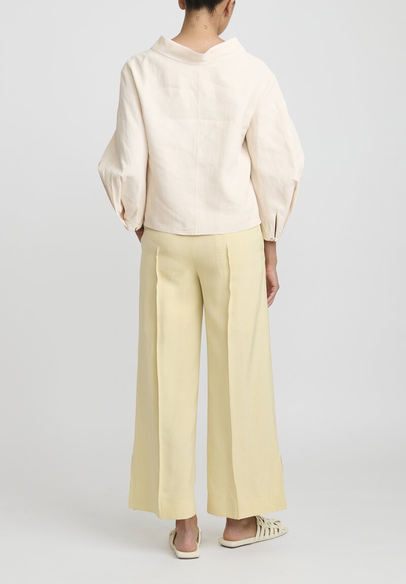 Jil Sander Pigment-Coated Linen Top in Light Pastel Pink