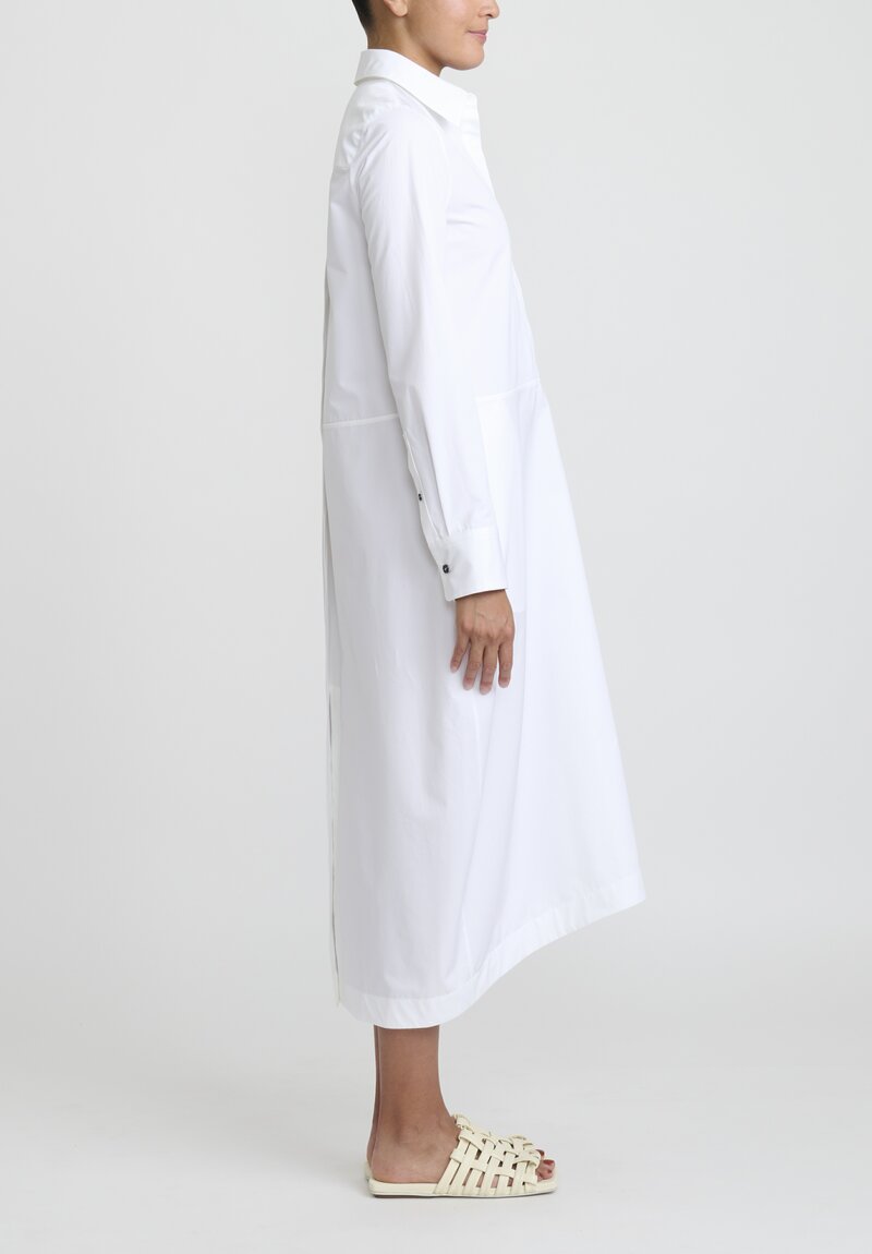 Jil Sander Heavy Organic Cotton Poplin A-Line Midi Dress	
