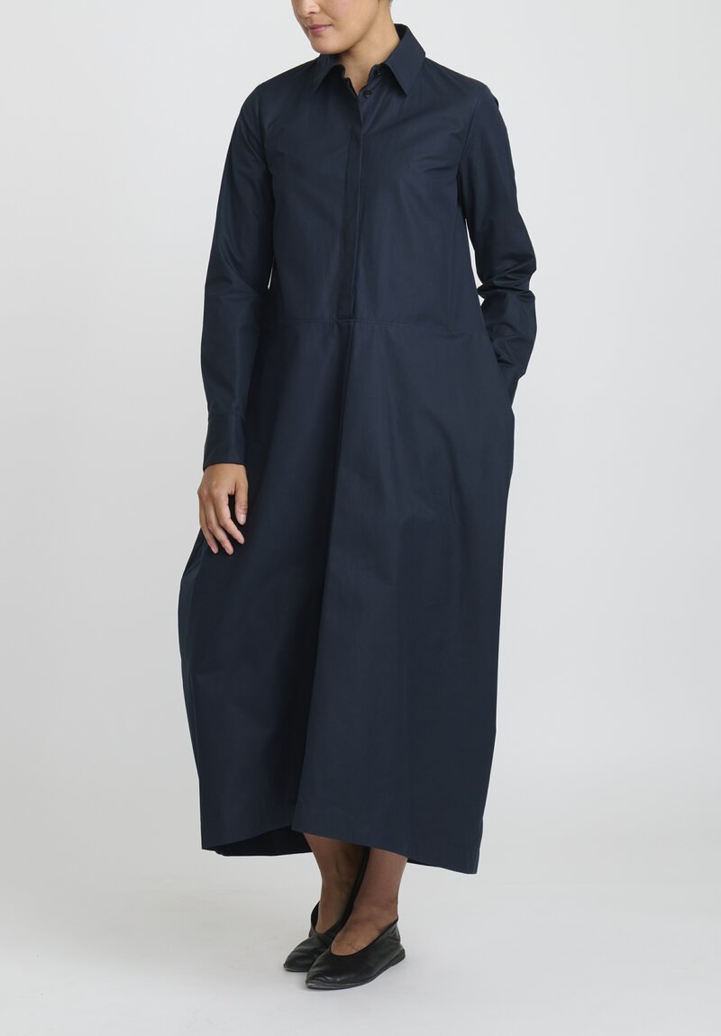 Jil Sander Heavy Organic Cotton Poplin A-Line Midi Dress	
