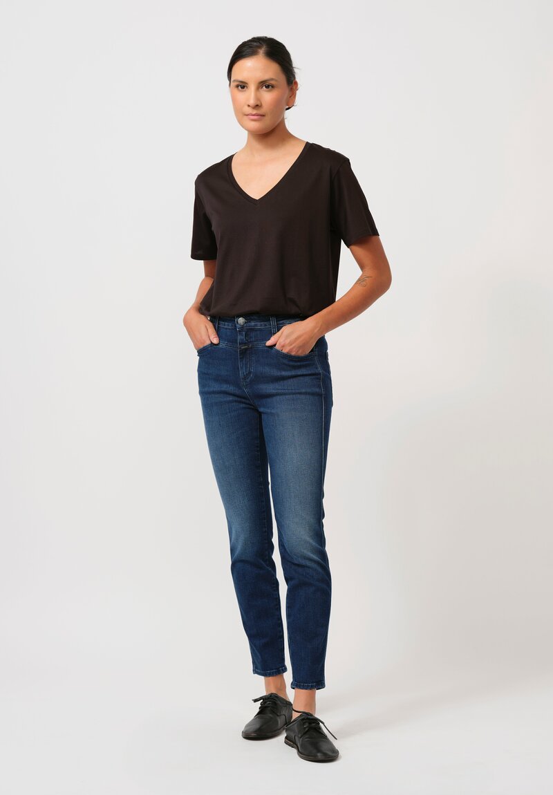 Closed Skinny Pusher High-Rise Jeans in Dark Blue	