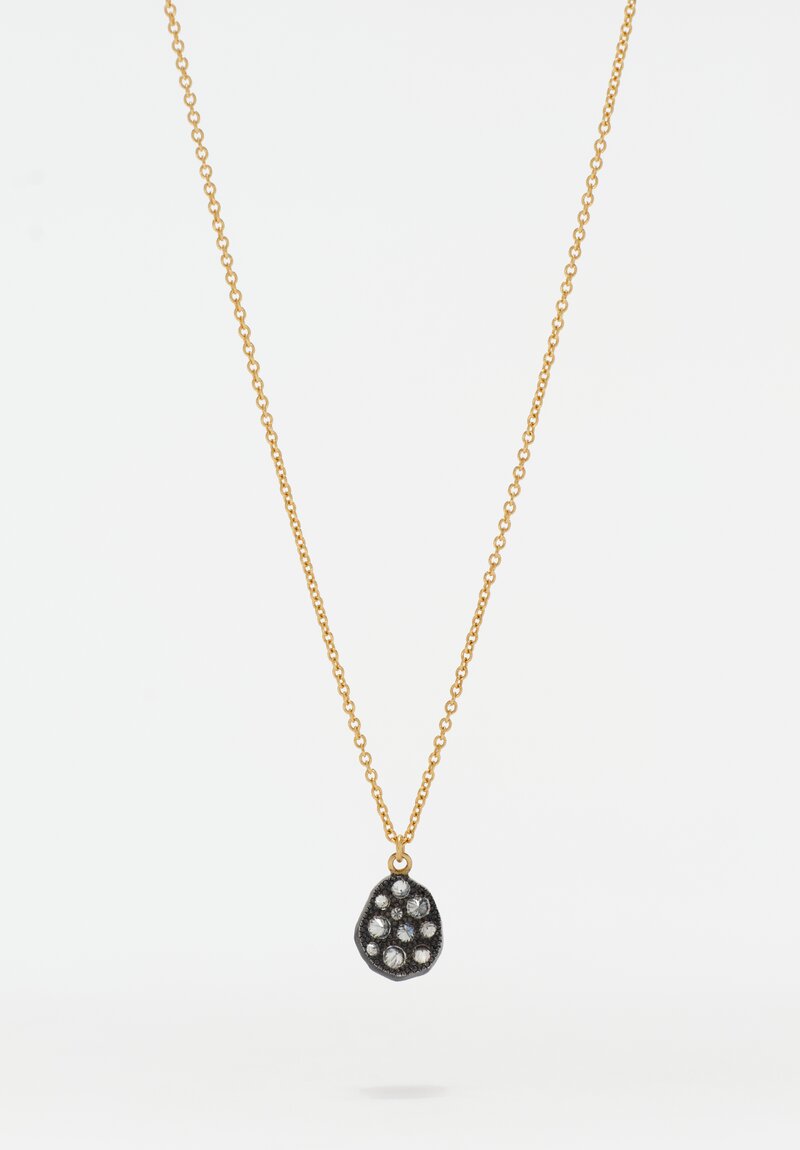 TAP by Todd Pownell 18k, Oxidized Silver, Inverted Diamond Pendant Necklace
