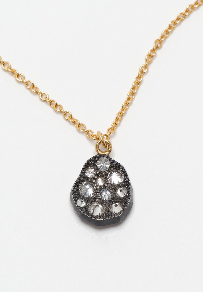 TAP by Todd Pownell 18k, Oxidized Silver, Inverted Diamond Pendant Necklace