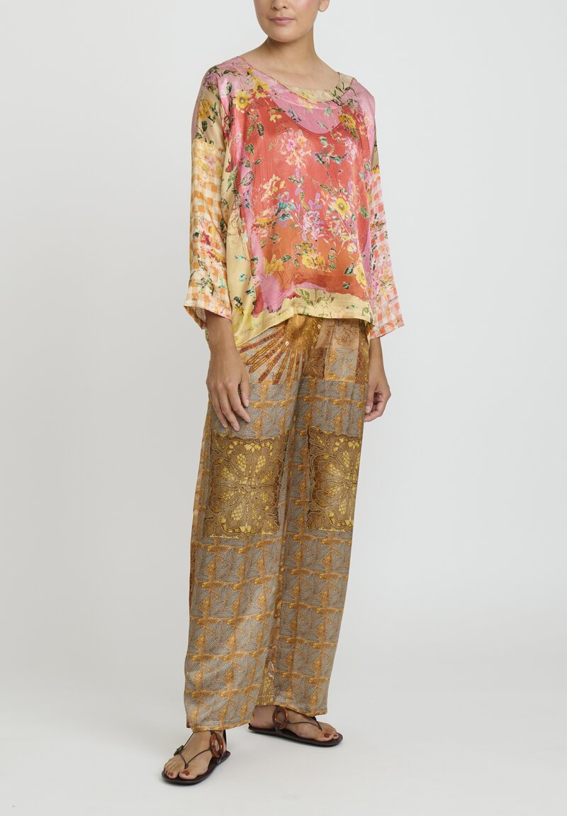 Bokja Silk Satin Twig Pants in Orion Print Gold | Santa Fe Dry Goods ...