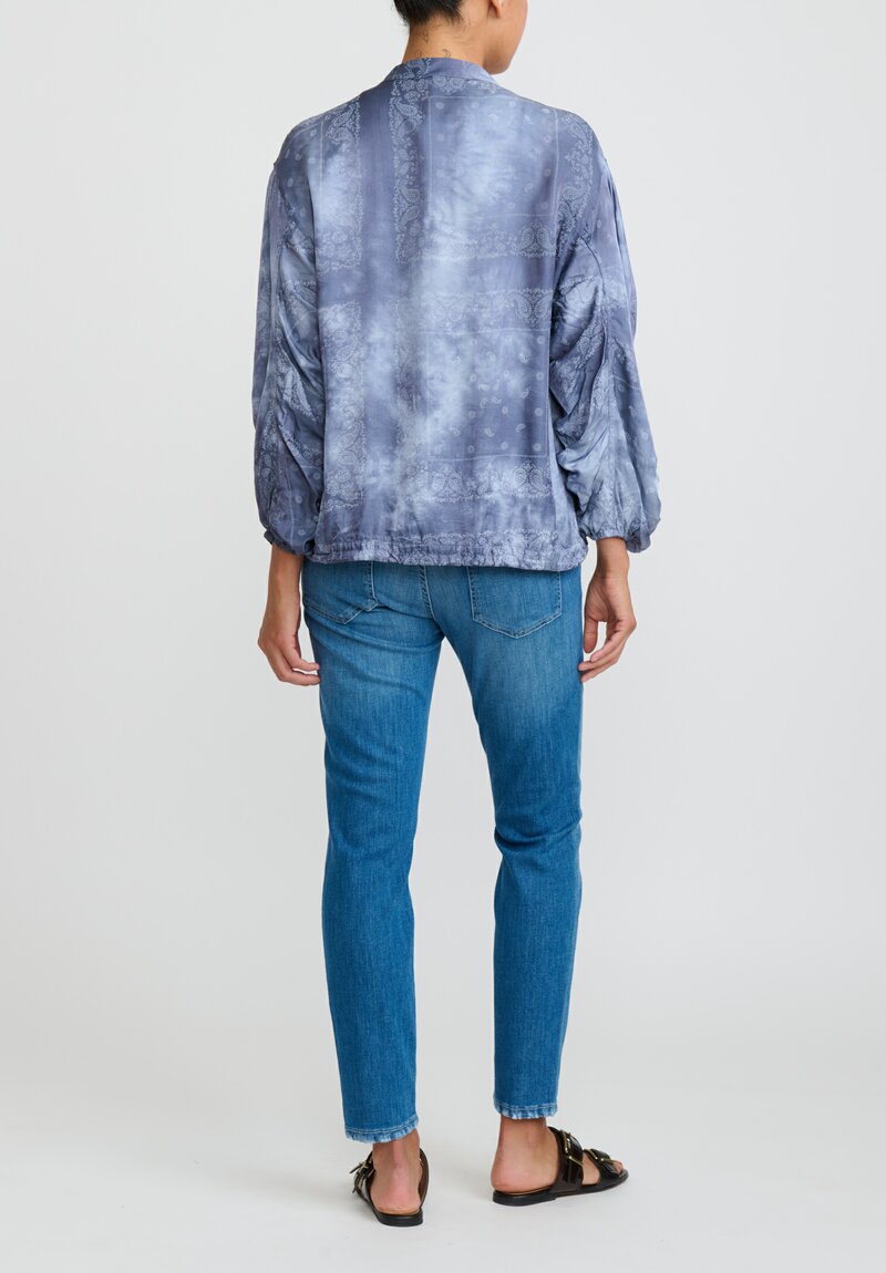 Giorgio Brato Hand Dyed Zip-Up Jacket in Midnight Blue