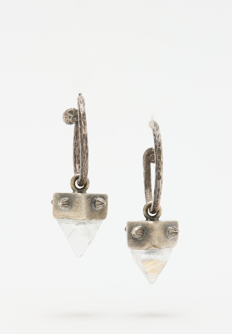Miranda Hicks Sterling Silver & Apophyllite Crystal Mega Hoop Earrings	