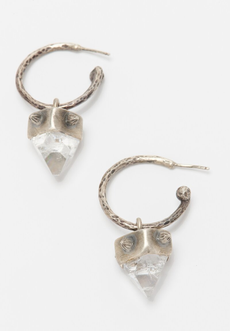 Miranda Hicks Sterling Silver & Apophyllite Crystal Mega Hoop Earrings	