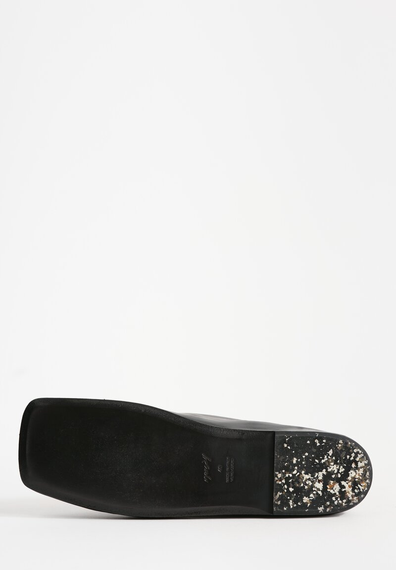 Marsell Leather Spatolona Ballerina Slip-On in Soft Black