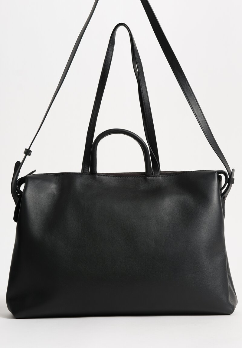Marsèll Leather Orizzontale Shoulder Bag in Soft Black