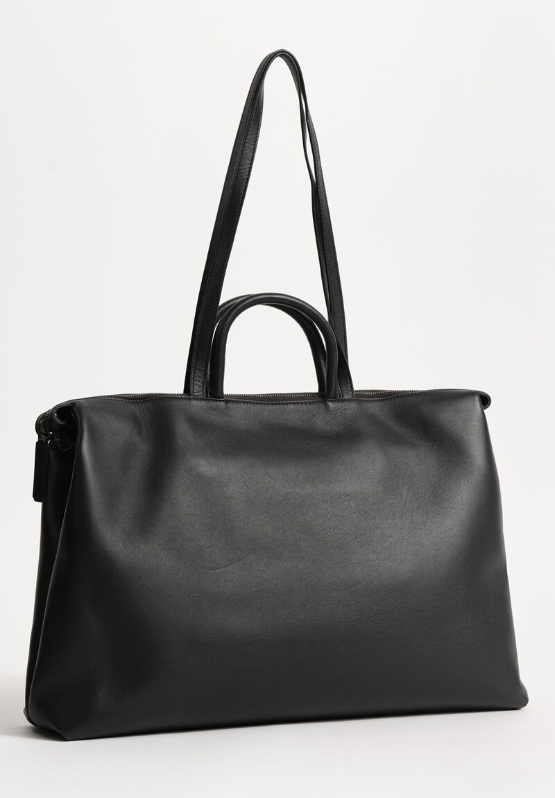Marsèll Leather Orizzontale Shoulder Bag in Soft Black