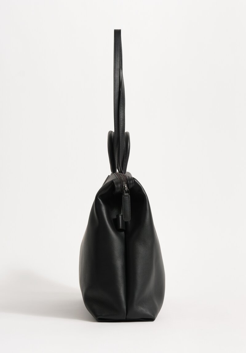 Marsèll Leather Orizzontale Shoulder Bag in Soft Black