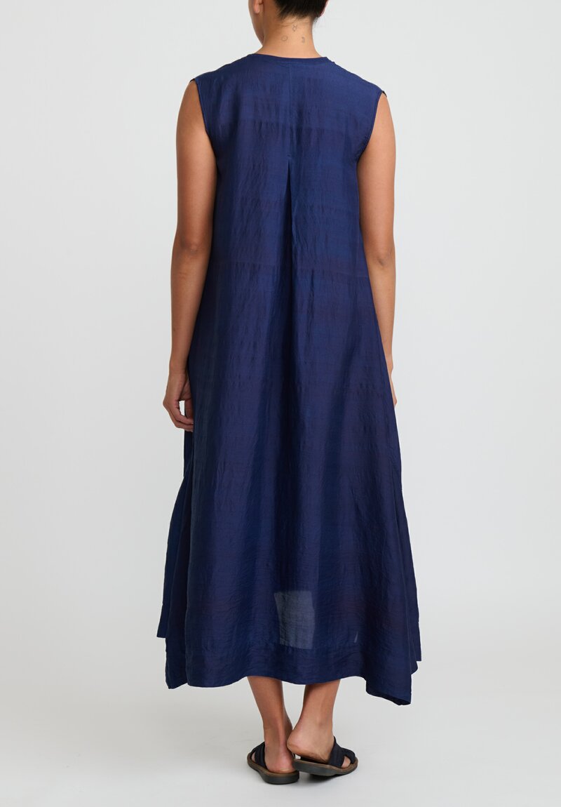 Kaval Khadi Silk Sleeveles A-Line Dress	