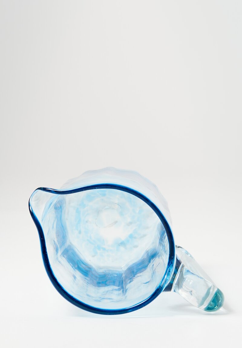 Studio Xaquixe Small Handblown Glass Pitcher Turquoise Blue	