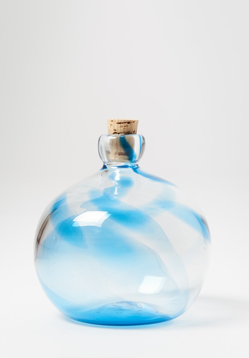 Studio Xaquixe Medium Handblown Glass Tejocote Turquoise Blue	