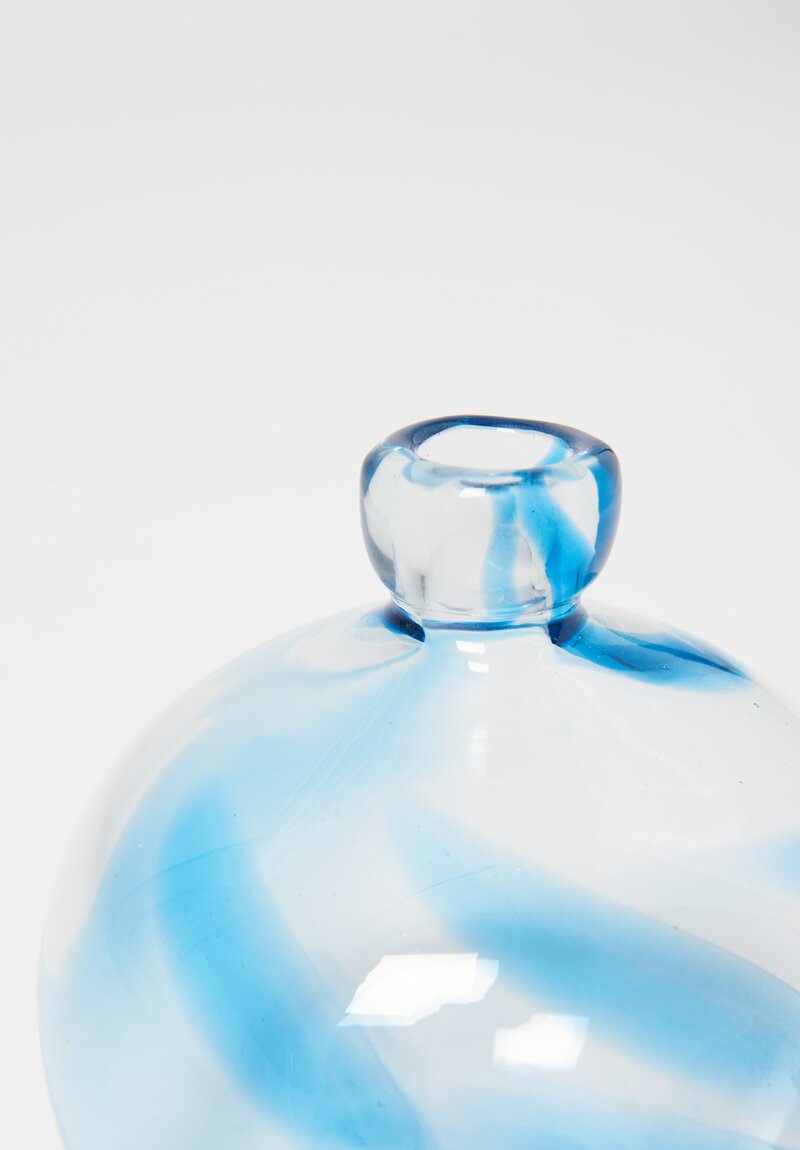 Studio Xaquixe Medium Handblown Glass Tejocote Turquoise Blue	