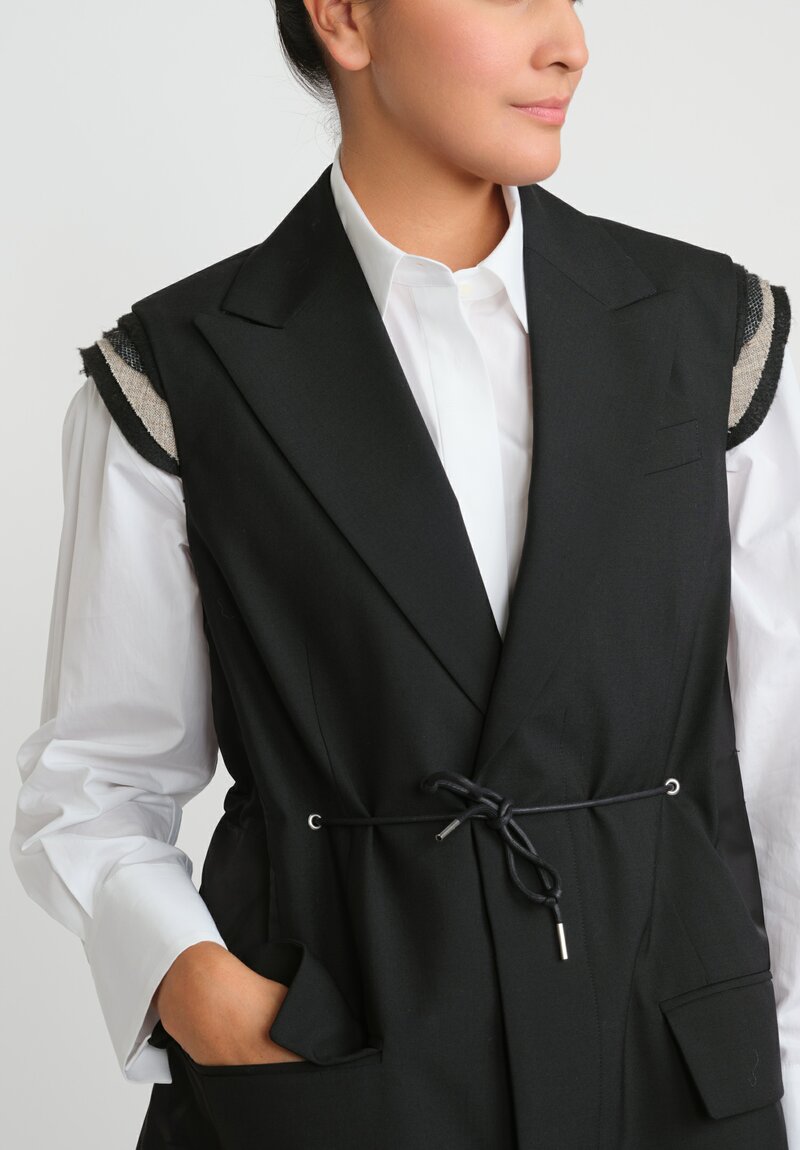 Sacai Suiting Mix Vest in Black	