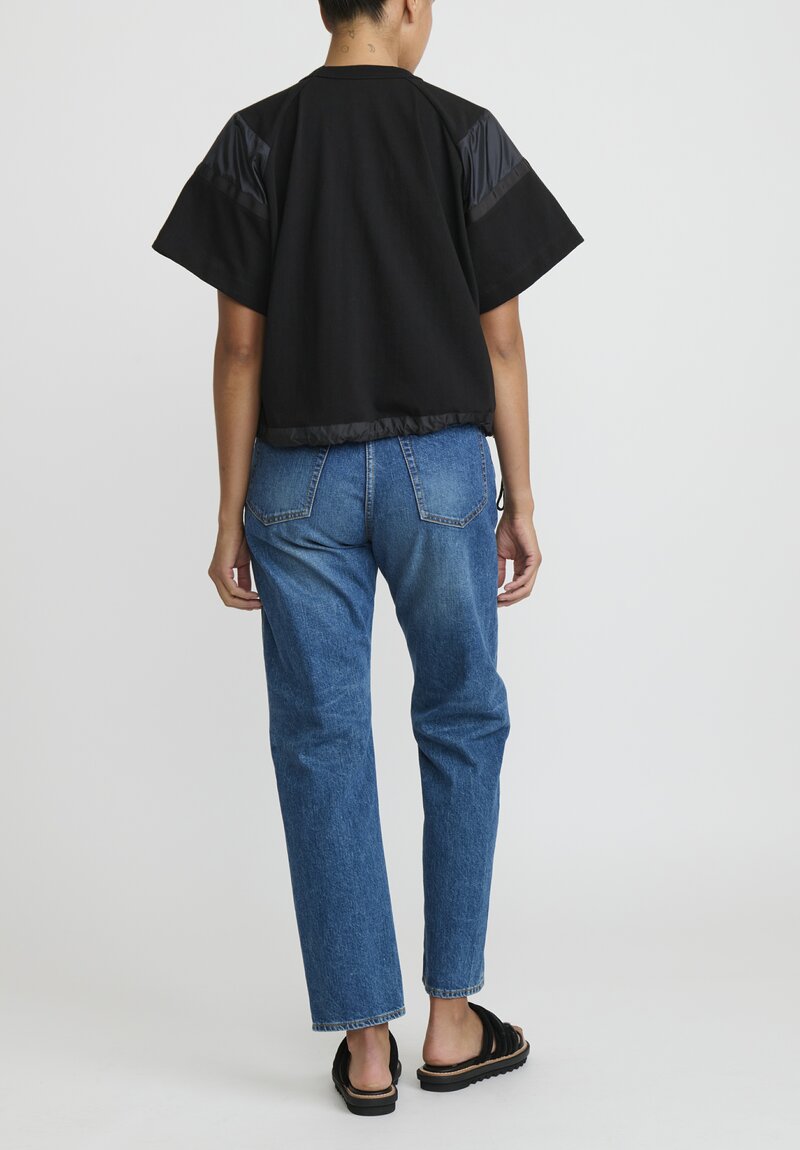 Sacai Cotton Jersey T-Shirt	in Black 