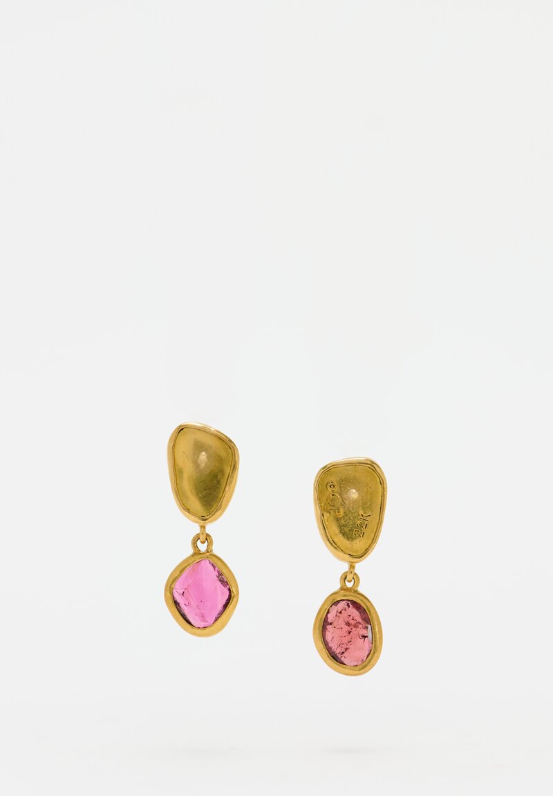 Greig Porter 22k and Garnet Earrings Red