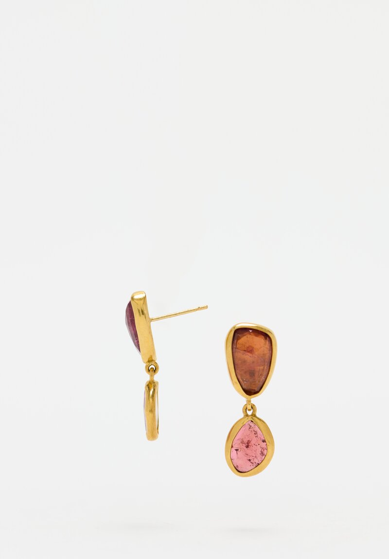 Greig Porter 22k and Garnet Earrings Red