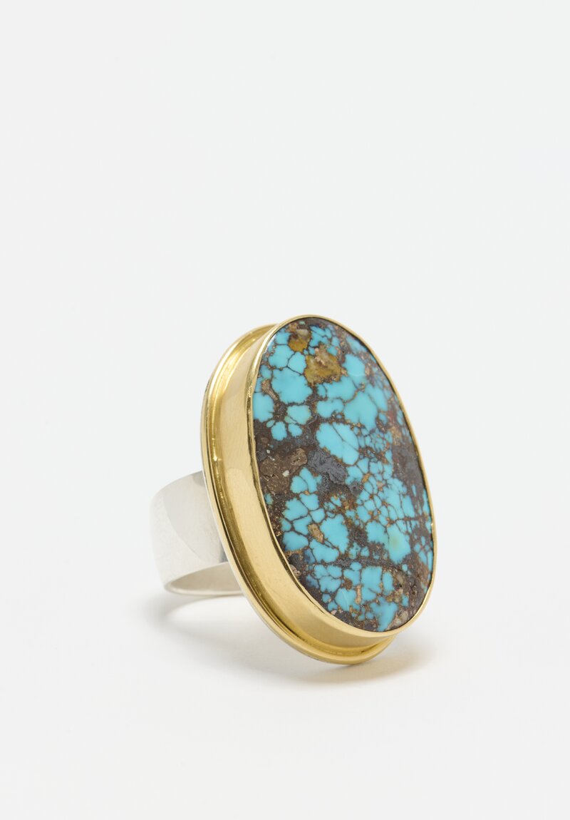 Greig Porter 18k, Sterling and Natural Spider Persian Turquoise	