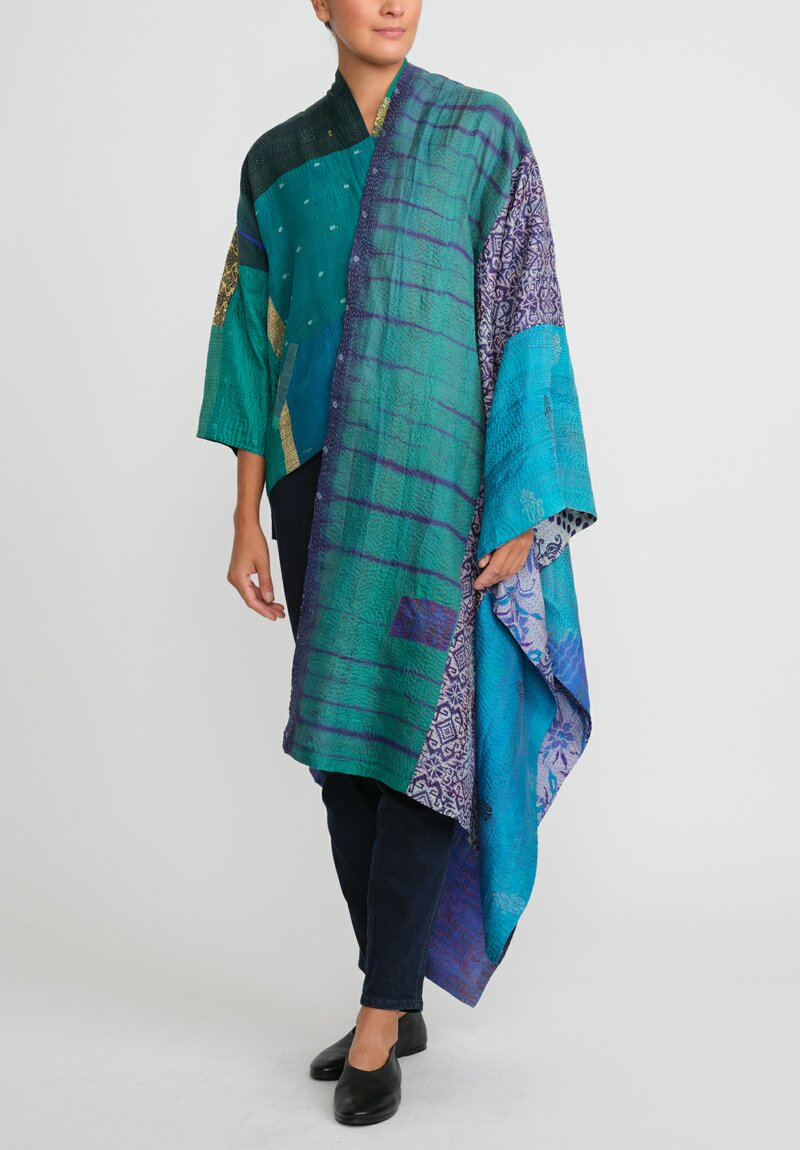 Mieko Mintz 2-Layer Vintage Silk Kantha Large Shawl	