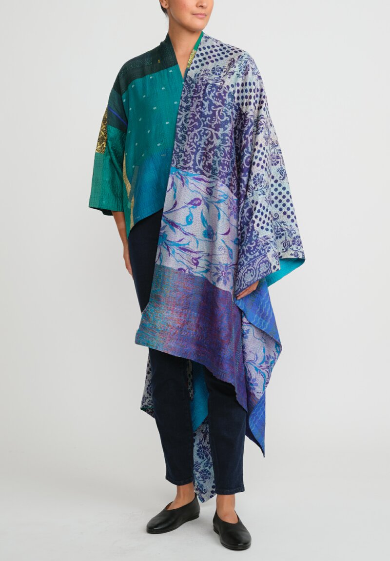 Mieko Mintz 2-Layer Vintage Silk Kantha Large Shawl	
