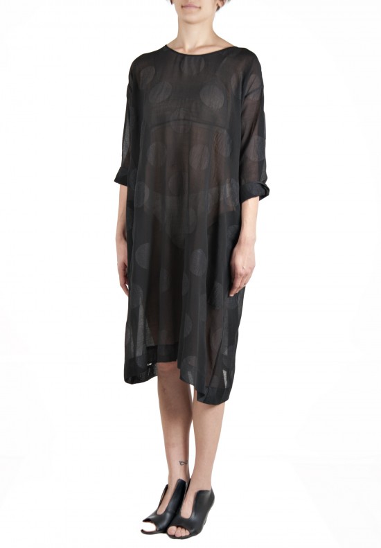 Uma Wang Oversized Sheer Dress in Black