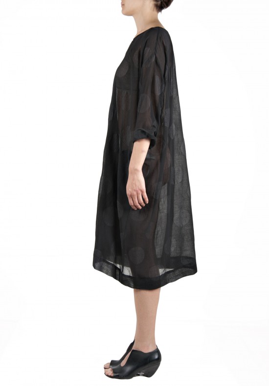 Uma Wang Oversized Sheer Dress in Black
