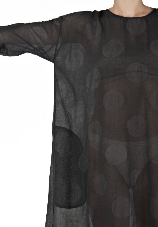 Uma Wang Oversized Sheer Dress in Black