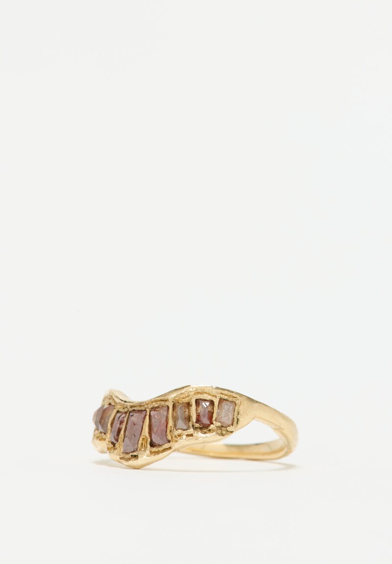 Ellis Mhairi Cameron 14K, One-of-a-Kind V Shape Scatter Ring	